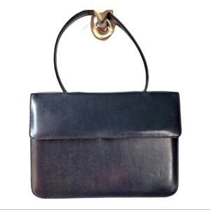 Vintage Navy Blue Mam'selle Orig New York Authentic Leather Purse